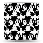 Lofaris Black White Scary Ghosts Halloween Shower Curtain