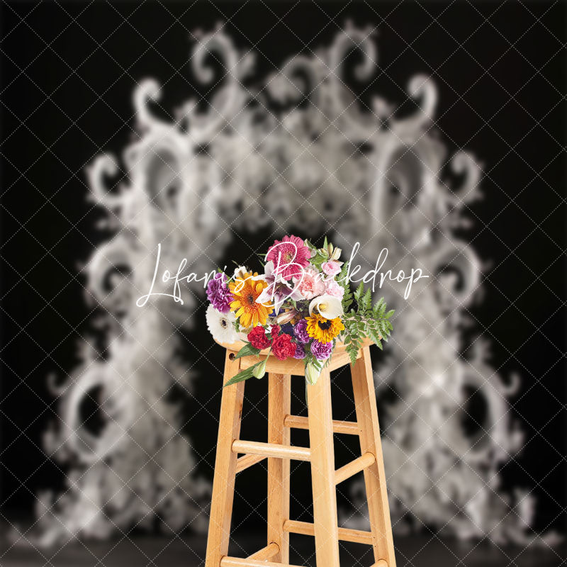 Lofaris Black White Special Shaped Arch Wedding Backdrop