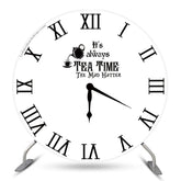 Lofaris Black White Tea Time Round Clock Backdrop Cover