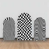 Lofaris Black White Zebra Prints Plaid Arch Backdrop Kit