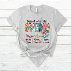 Lofaris Blessed Called Grandma Kids Art Flower T - Shirt