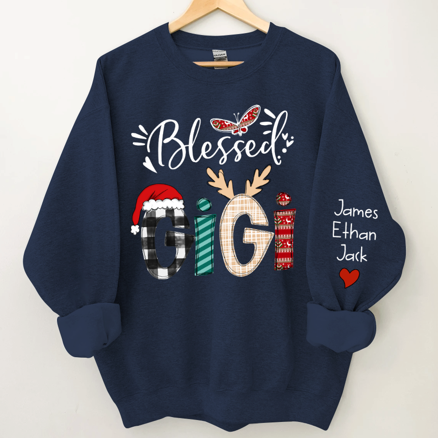Lofaris Custom Christmas Gigi Grandma Mimi And Kids CTH01 Sweatshirt