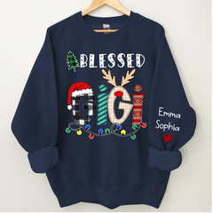 Lofaris Christmas Blessed Gigi Nana Grandma Custom Name CTH01 Sweatshirt