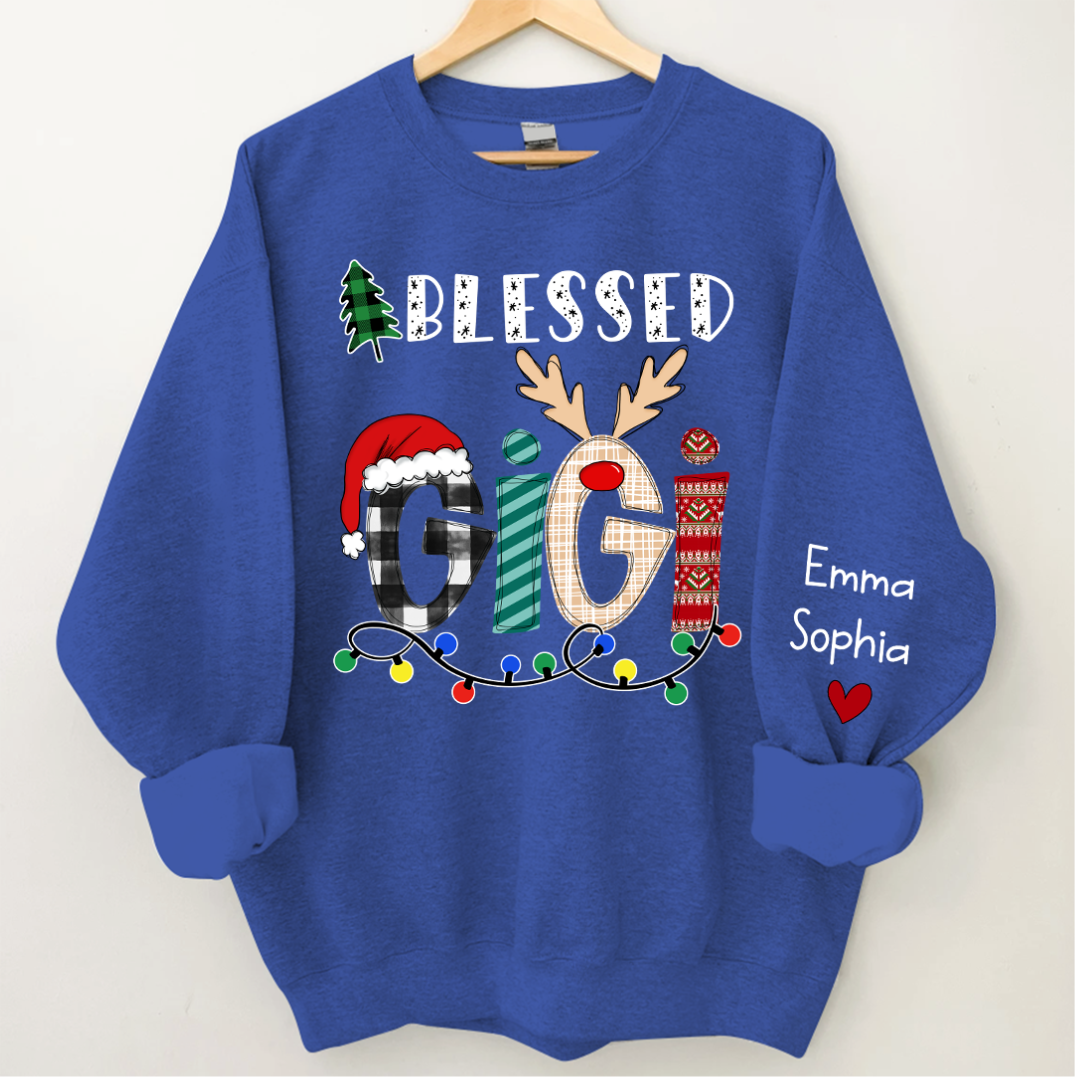 Lofaris Christmas Blessed Gigi Nana Grandma Custom Name CTH01 Sweatshirt