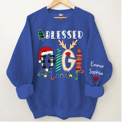 Lofaris Christmas Blessed Gigi Nana Grandma Custom Name CTH01 Sweatshirt