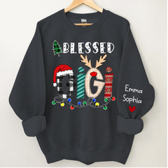 Lofaris Christmas Blessed Gigi Nana Grandma Custom Name CTH01 Sweatshirt