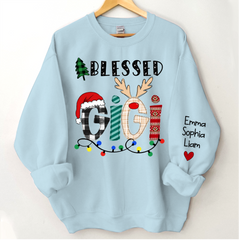 Lofaris Christmas Blessed Gigi Nana Grandma Custom Name CTH01 Sweatshirt