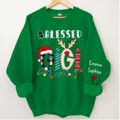 Lofaris Christmas Blessed Gigi Nana Grandma Custom Name CTH01 Sweatshirt