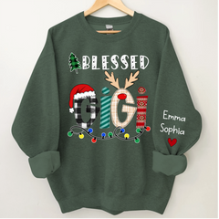 Lofaris Christmas Blessed Gigi Nana Grandma Custom Name CTH01 Sweatshirt
