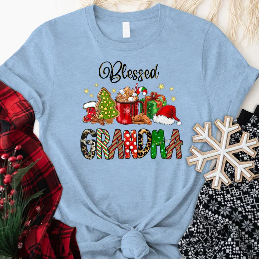 Lofaris Blessed Grandma Christmas Gift Customized T-Shirt