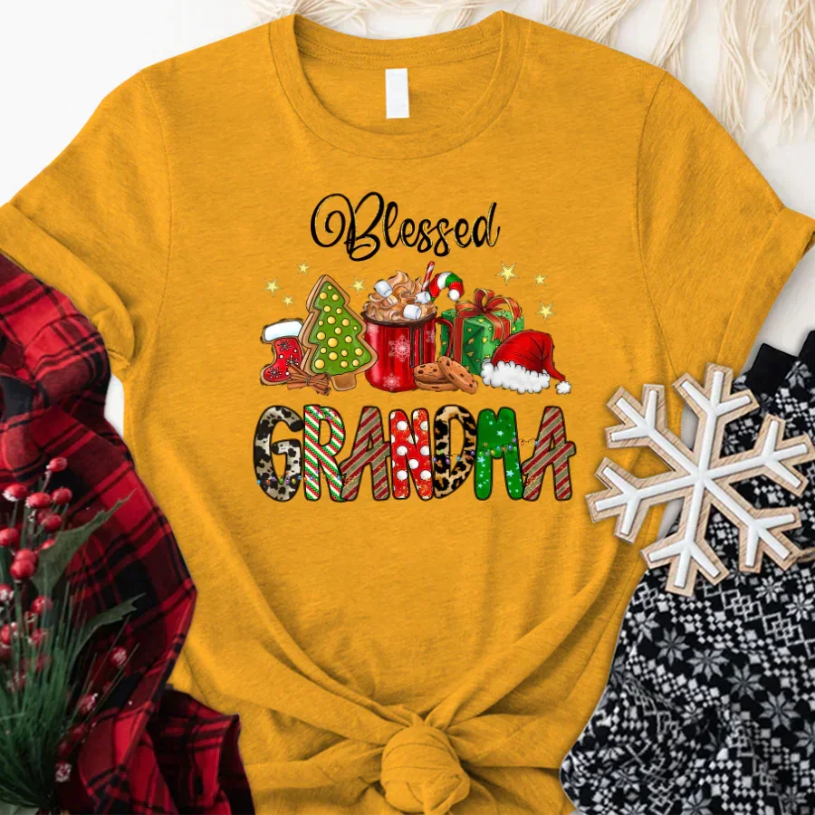 Lofaris Blessed Grandma Christmas Gift Customized T-Shirt