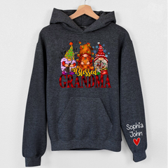 Lofaris Blessed Grandma Hallothankmas Custom Name Hoodie