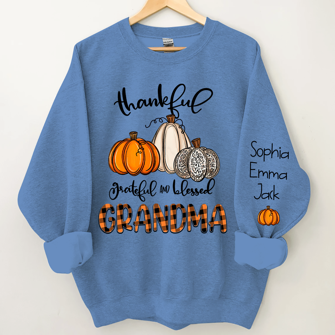 Lofaris Blessed Thankful Grateful Grandma Custom Sweatshirt