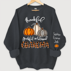 Lofaris Blessed Thankful Grateful Grandma Custom Sweatshirt