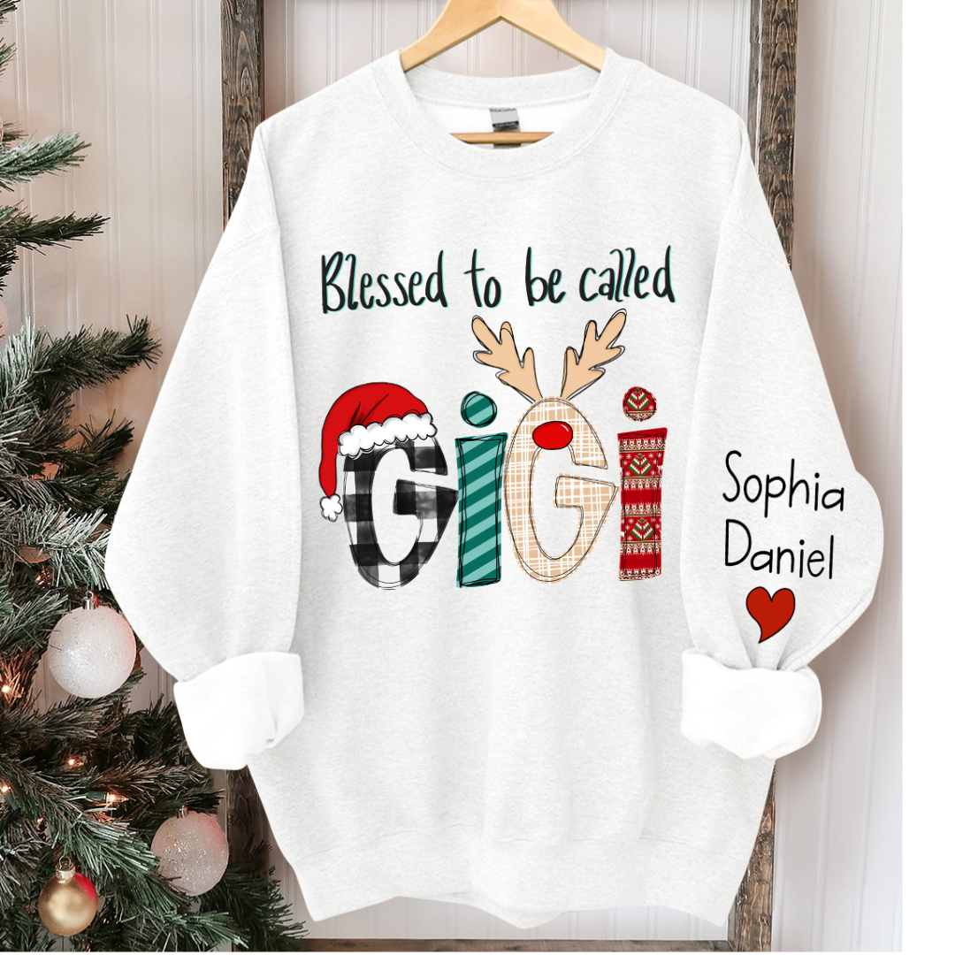 Lofaris Blessed To Be Called Gigi And Kids Christmas Custom Name CTH01 Sweatshirt