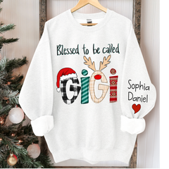 Lofaris Blessed To Be Called Gigi And Kids Christmas Custom Name CTH01 Sweatshirt