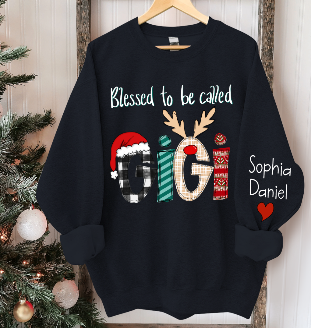 Lofaris Blessed To Be Called Gigi And Kids Christmas Custom Name CTH01 Sweatshirt