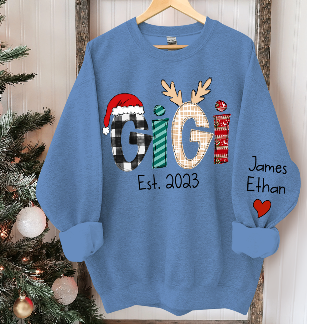 Lofaris Blessed To Be Called Gigi And Kids Christmas Custom Name CTH01 Sweatshirt