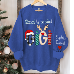 Lofaris Blessed To Be Called Gigi And Kids Christmas Custom Name CTH01 Sweatshirt