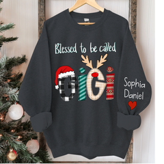 Lofaris Blessed To Be Called Gigi And Kids Christmas Custom Name CTH01 Sweatshirt