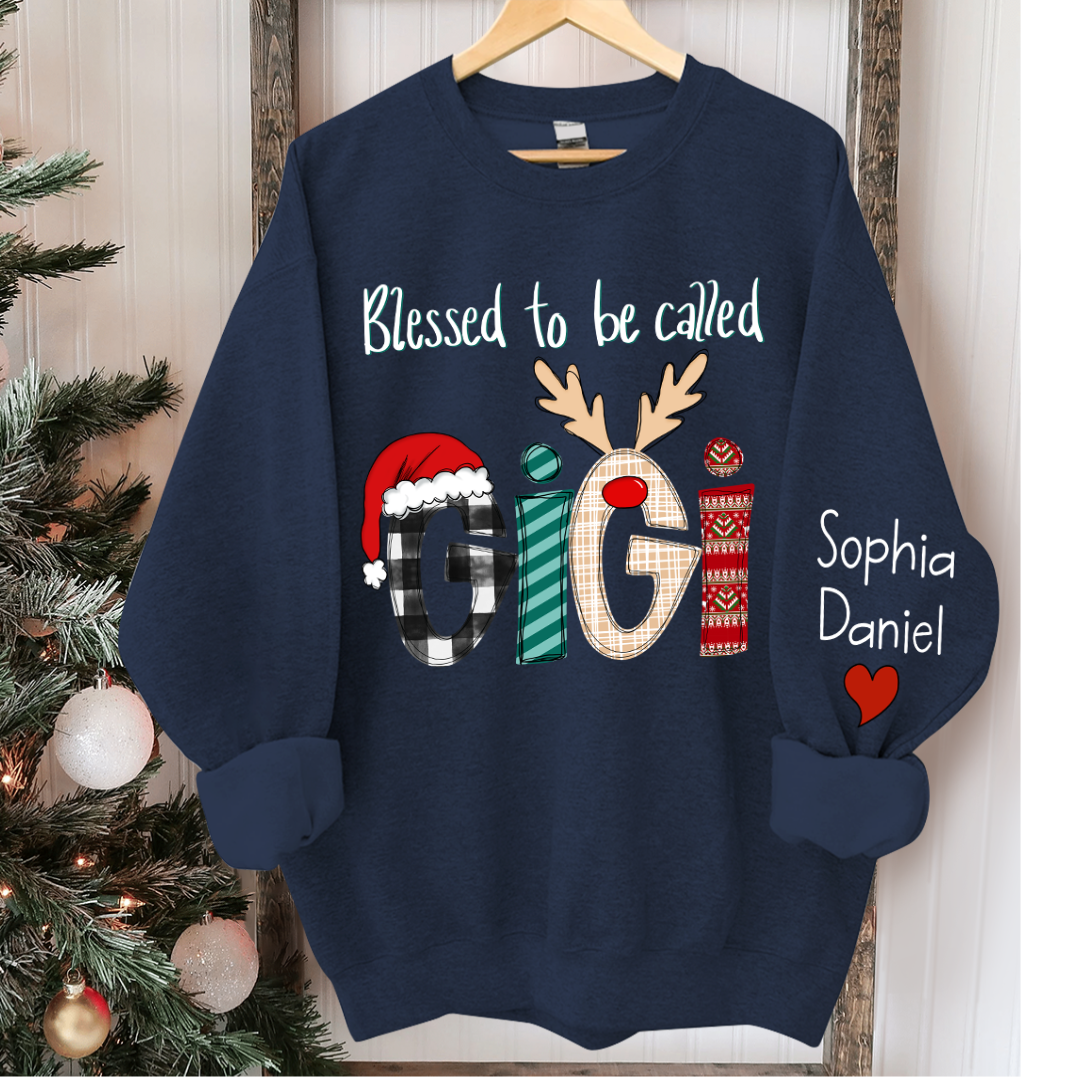 Lofaris Blessed To Be Called Gigi And Kids Christmas Custom Name CTH01 Sweatshirt