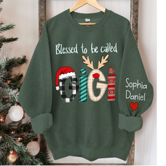 Lofaris Blessed To Be Called Gigi And Kids Christmas Custom Name CTH01 Sweatshirt