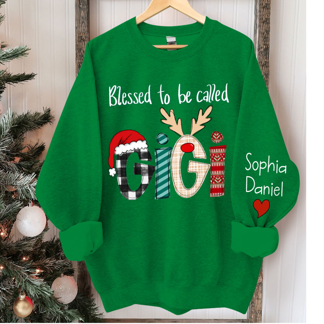 Lofaris Blessed To Be Called Gigi And Kids Christmas Custom Name CTH01 Sweatshirt