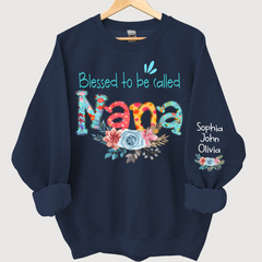Lofaris Blessed to be called Nana Foral And Grandkids Sweatshirt
