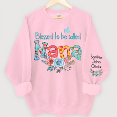 Lofaris Blessed to be called Nana Foral And Grandkids Sweatshirt