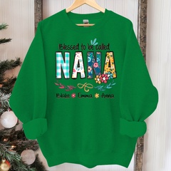 Lofaris Blessed To Be Called Nana And Kids Art Flower Sweatshirt