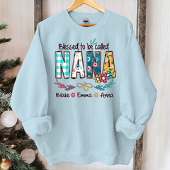 Lofaris Blessed To Be Called Nana And Kids Art Flower Sweatshirt