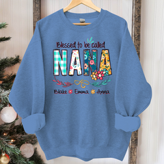 Lofaris Blessed To Be Called Nana And Kids Art Flower Sweatshirt