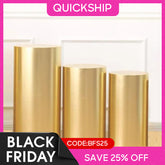 Light Gold Bling Bling Solid Color Stretchy Spandex Cylinder Covers