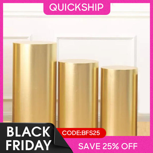 Light Gold Bling Bling Solid Color Stretchy Spandex Cylinder Covers