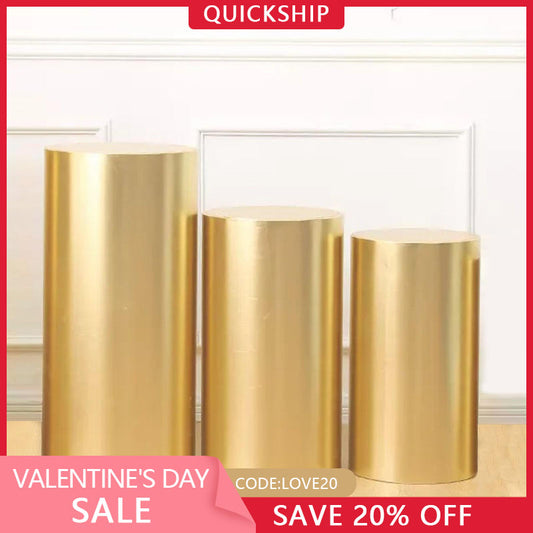 Light Gold Bling Bling Solid Color Stretchy Spandex Cylinder Covers