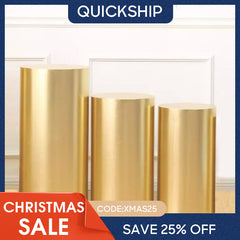 Light Gold Bling Bling Solid Color Stretchy Spandex Cylinder Covers