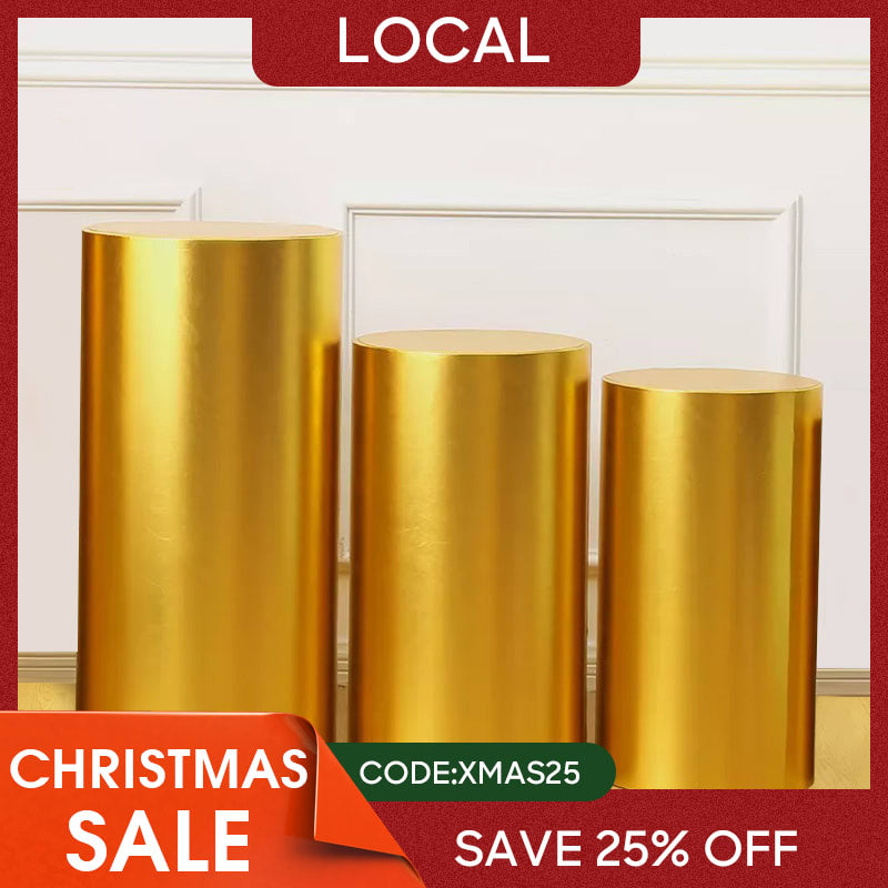 Lofaris (7 Day Delivery) Bling Dark Glod Stretchy Spandex Fabric Plinth Cylinder Cover