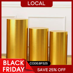 Lofaris (7 Day Delivery) Bling Dark Glod Stretchy Spandex Fabric Plinth Cylinder Cover