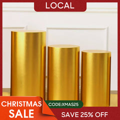 Lofaris (7 Day Delivery) Bling Dark Glod Stretchy Spandex Fabric Plinth Cylinder Cover