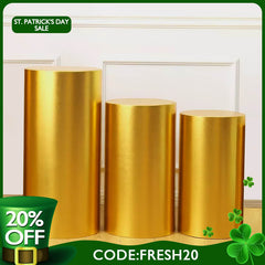 Lofaris (7 Day Delivery) Bling Dark Glod Stretchy Spandex Fabric Plinth Cylinder Cover