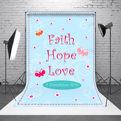 Lofaris Blue 1 Corinthiars 13:13 Faith Hope Love Backdrop