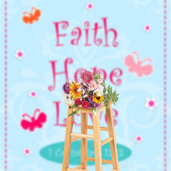 Lofaris Blue 1 Corinthiars 13:13 Faith Hope Love Backdrop