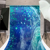 Lofaris Blue Abstruct Sea Wave Bubbles Sweep Photo Backdrop