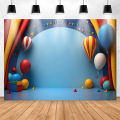 Lofaris Blue Balloons Curtain 1st Birthday Backdrop For Kits
