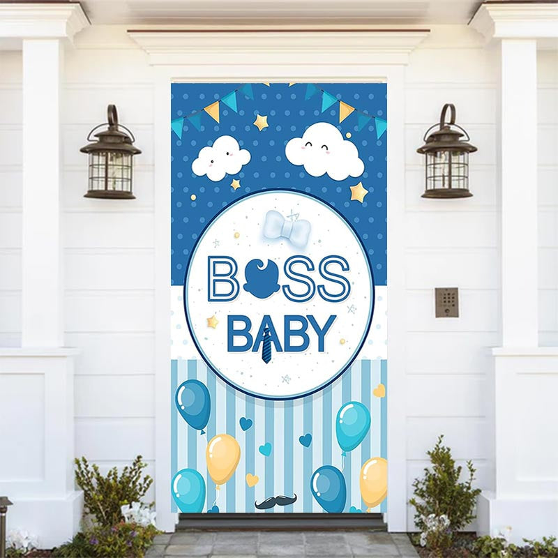 Lofaris Blue Balloons Spots Boss Baby Shower Door Cover