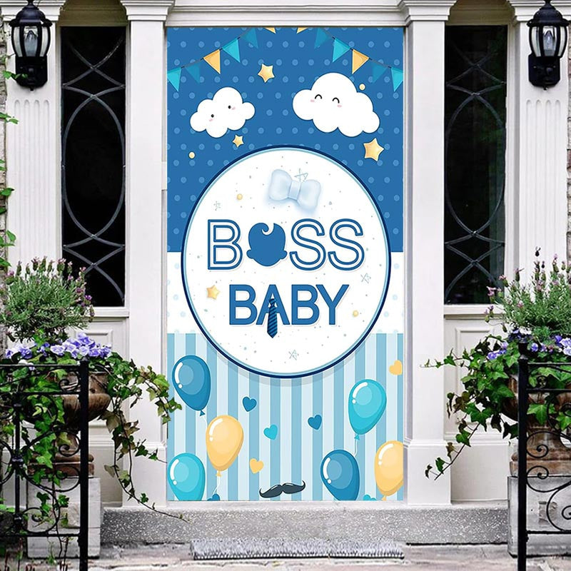 Lofaris Blue Balloons Spots Boss Baby Shower Door Cover