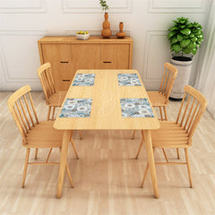 Lofaris Blue Brown Beige Floral Dining Set Of 4 Placemats