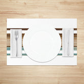 Lofaris Blue Brown Wooden Texture White Set Of 4 Placemats