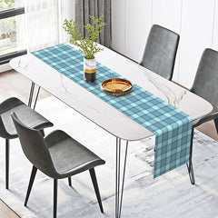 Lofaris Blue Checkered Patterns Table Runner For Dining Room