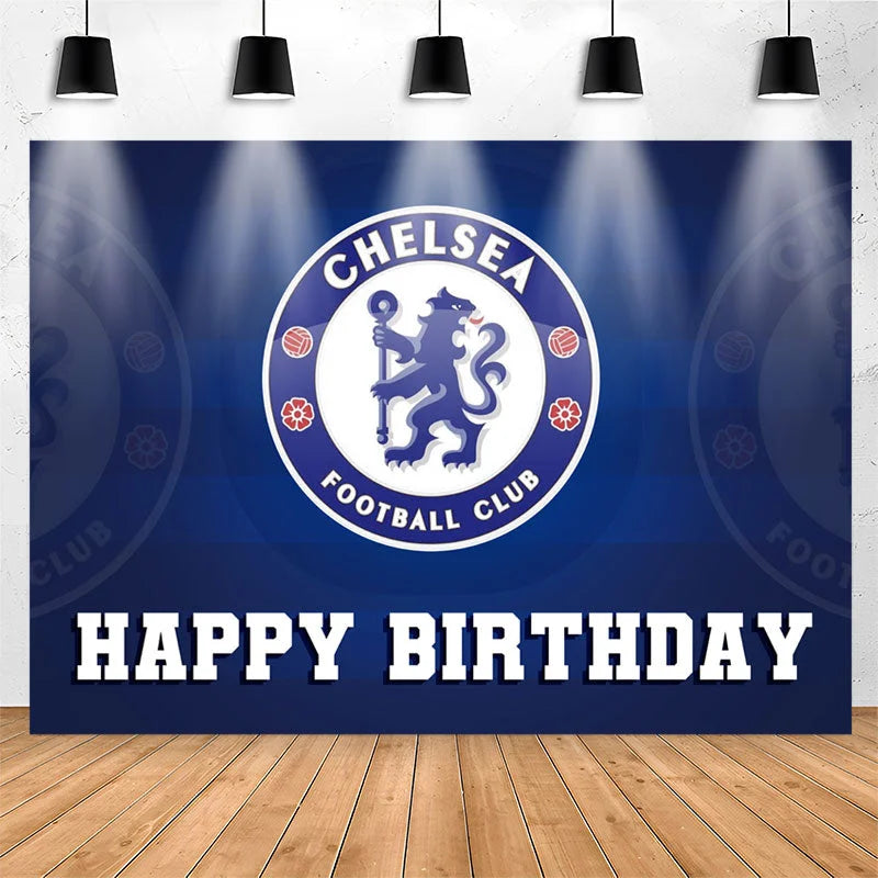 Lofaris Blue Chelsea Football Club Happy Birthday Backdrop